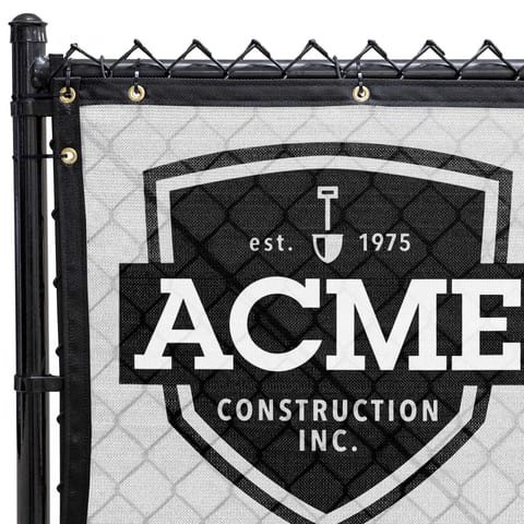 111 Series Builder Logo Roll Printed Fence Screen, Alpine White
