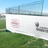 150 Series Basic Logo Printed Fence Screen, Alpine White
